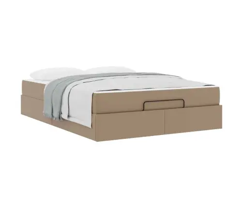 Gultas Rāmis Ar Matraci Kapučīno 160 X 200 Cm Mākslīgā Āda Vidaxl