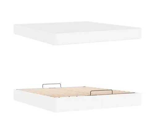 Gultas Rāmis Ar Matraci Tīri Balts 180 X 200 Cm Mākslīgā Āda Vidaxl