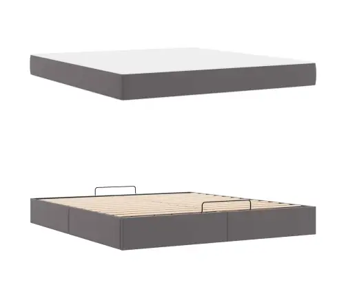 Lovos Rėmas Su Čiužiniu Su Čiužiniu 2 Pcs Pilka Pvc