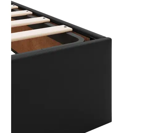 Gultas Rāmis Ar Matraci Melna 200 X 200 Cm Mākslīgā Āda Vidaxl