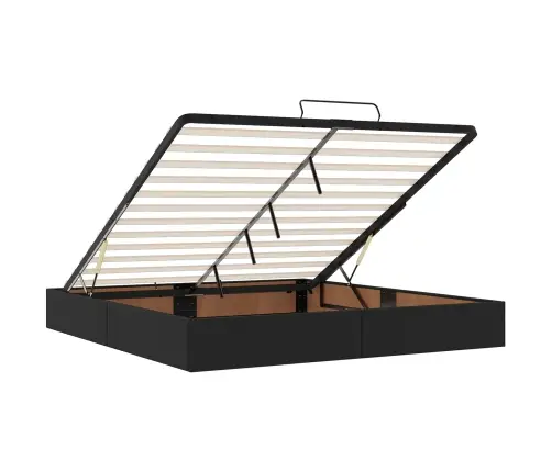 Gultas Rāmis Ar Matraci Melna 200 X 200 Cm Mākslīgā Āda Vidaxl