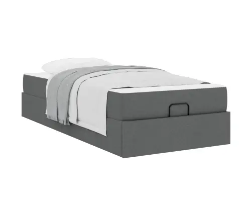 Gultas Rāmis Ar Matraci Tumši Pelēka 80 X 200 Cm Audums Vidaxl