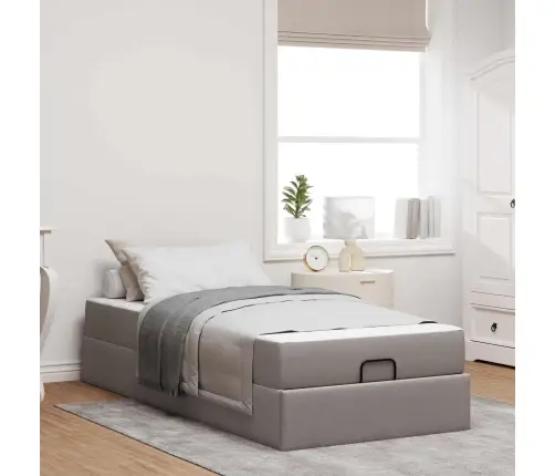 Gultas Rāmis Ar Matraci Pelēkbrūna 80 X 200 Cm Audums Vidaxl