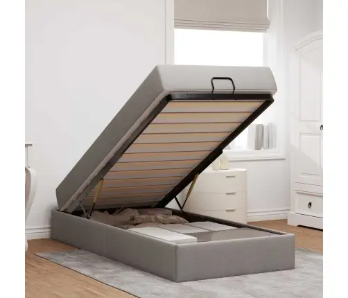 Gultas Rāmis Ar Matraci Pelēkbrūna 80 X 200 Cm Audums Vidaxl