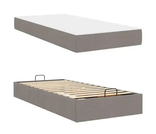 Gultas Rāmis Ar Matraci Pelēkbrūna 80 X 200 Cm Audums Vidaxl