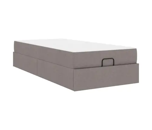 Gultas Rāmis Ar Matraci Pelēkbrūna 80 X 200 Cm Audums Vidaxl