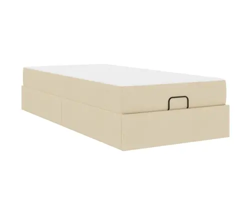 Voodiraam Madratsiga Madratsiga 2 Pcs Cream Kangas