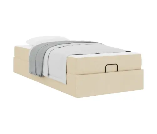Voodiraam Madratsiga Madratsiga 2 Pcs Cream Kangas