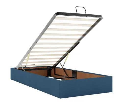 Gultas Rāmis Ar Matraci Zila 80 X 200 Cm Audums Vidaxl