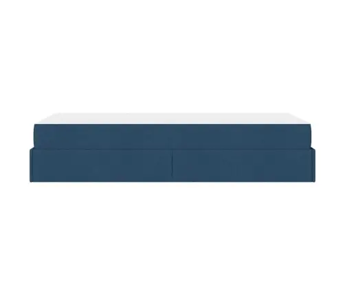 Gultas Rāmis Ar Matraci Zila 80 X 200 Cm Audums Vidaxl
