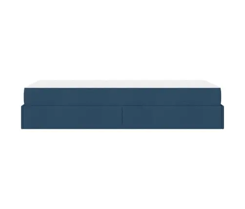 Gultas Rāmis Ar Matraci Zila 80 X 200 Cm Audums Vidaxl