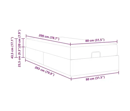 Gultas Rāmis Ar Matraci Zila 80 X 200 Cm Audums Vidaxl