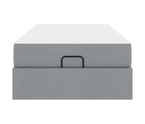 Lovos Rėmas Su Čiužiniu 2 Pcs Šviesiai Pilka Audinys