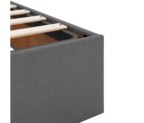 Gultas Rāmis Ar Matraci Tumši Pelēka 90 X 190 Cm Audums Vidaxl
