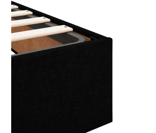 Gultas Rāmis Melna 90 X 190 Cm Audums Vidaxl