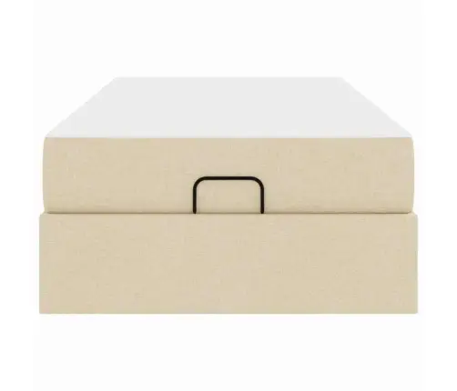 Gultas Rāmis Ar Matraci Krēmkrāsa 90 X 190 Cm Audums Vidaxl