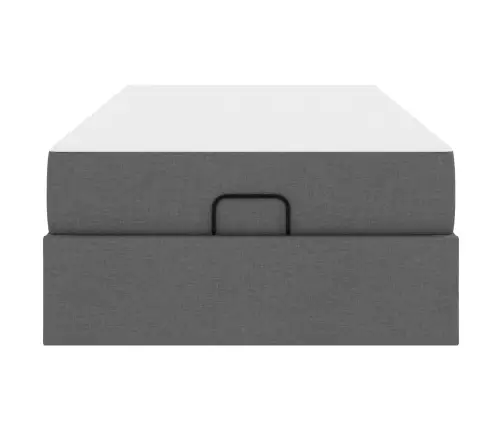 Gultas Rāmis Tumši Pelēka 100 X 200 Cm Audums Vidaxl