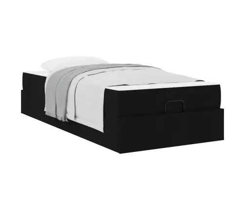 Gultas Rāmis Melna 100 X 200 Cm Audums Vidaxl