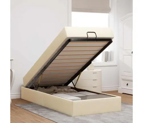 Voodiraam Madratsiga Madratsiga 2 Pcs Cream Kangas