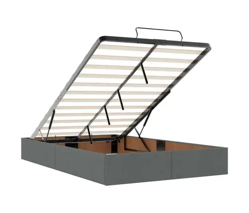 Voodi Raam Madratsiga Tumehall 120 X 190 Cm Kangas