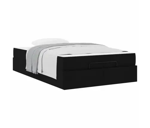 Gultas Rāmis Ar Matraci Melna 120 X 190 Cm Audums Vidaxl
