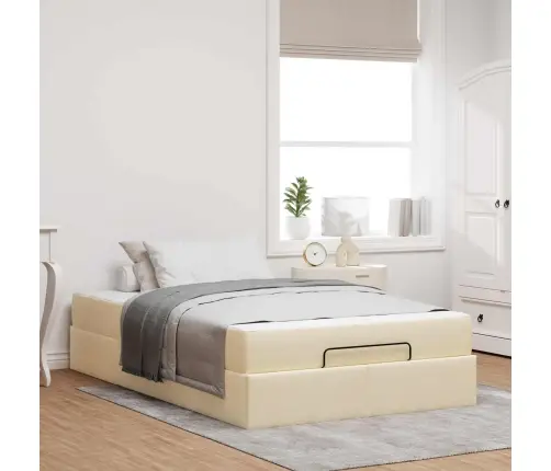 Voodiraam Madratsiga Madratsiga 2 Pcs Cream Kangas