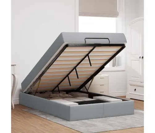 Gultas Rāmis Gaiši Pelēka 120 X 200 Cm Audums Vidaxl