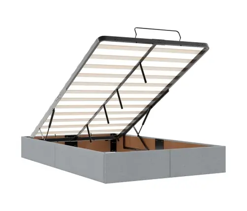 Lovos Rėmas Su Čiužiniu 2 Pcs Šviesiai Pilka Audinys