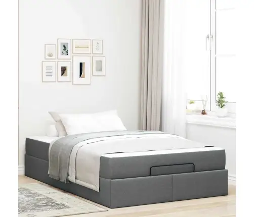 Gultas Rāmis Tumši Pelēka 120 X 200 Cm Audums Vidaxl