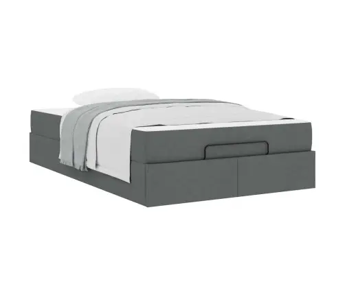 Gultas Rāmis Tumši Pelēka 120 X 200 Cm Audums Vidaxl