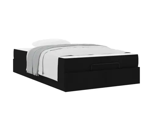 Gultas Rāmis Melna 120 X 200 Cm Audums Vidaxl