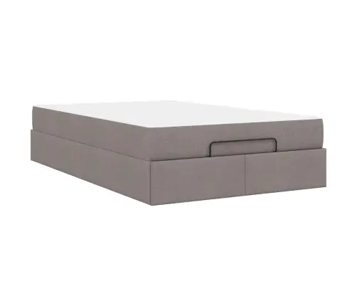 Gultas Rāmis Ar Matraci Pelēkbrūna 120 X 200 Cm Audums Vidaxl