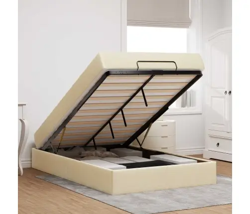 Lovos Rėmas Su Čiužiniu Su Čiužiniu 2 Pcs Kreminė Audinys