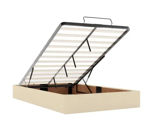 Gultas Rāmis Ar Matraci Krēmkrāsa 120 X 200 Cm Audums Vidaxl