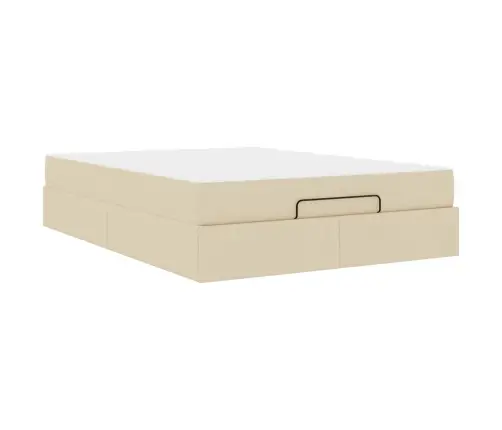 Voodiraam Madratsiga Madratsiga 2 Pcs Cream Kangas