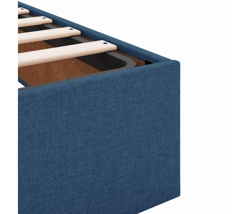 Gultas Rāmis Ar Matraci Zila 140 X 190 Cm Audums Vidaxl