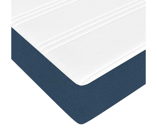 Gultas Rāmis Ar Matraci Zila 140 X 190 Cm Audums Vidaxl