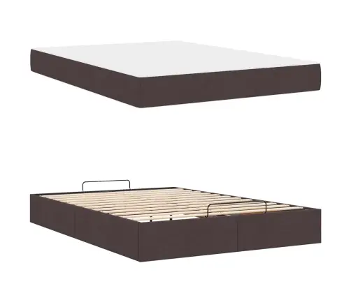 Lovos Rėmas Su Čiužiniu Su Čiužiniu 2 Pcs Gelsvai Ruda Audinys