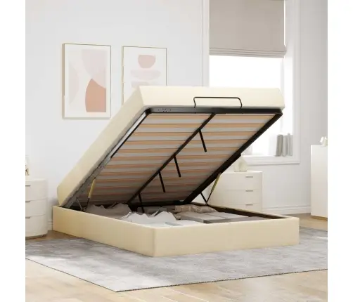 Voodiraam Madratsiga Madratsiga 2 Pcs Cream Kangas