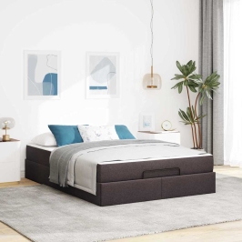 Voodi Raam Ladustamisega Tumepruun 160 X 200 Cm Kangas