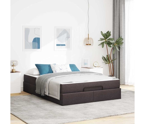 Voodi Raam Ladustamisega Tumepruun 160 X 200 Cm Kangas