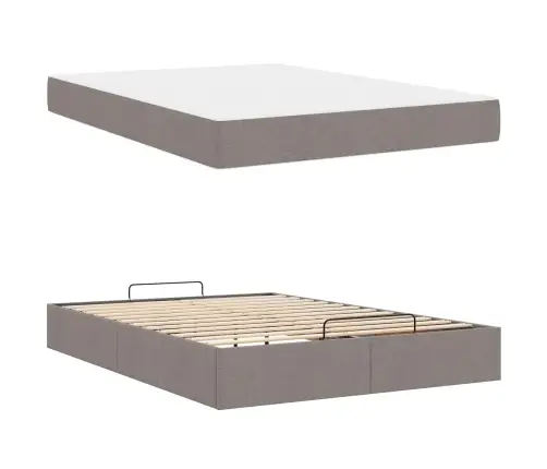 Voodiraam Madratsiga Madratsiga 2 Pcs Pruunikashall Kangas