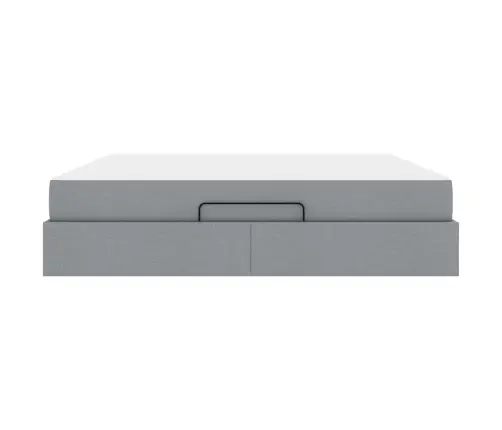 Gultas Rāmis Cits Ar Uzglabāšanu Gaiši Pelēka 180 X 200 Cm Audums Vidaxl