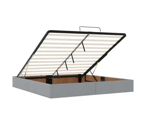 Gultas Rāmis Cits Ar Uzglabāšanu Gaiši Pelēka 180 X 200 Cm Audums Vidaxl