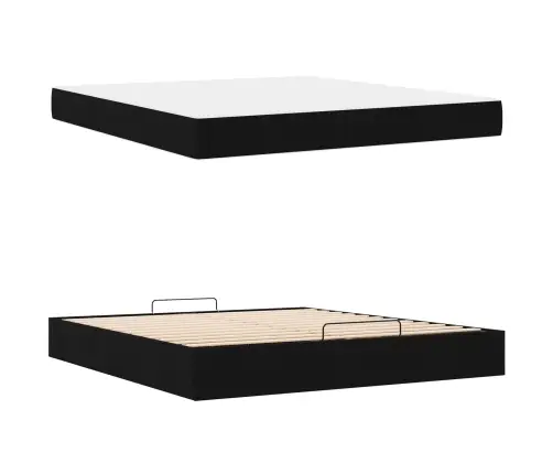 Voodiraam Madratsiga Madratsiga 2 Pcs Must Kangas