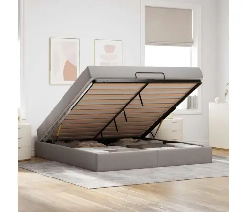 Lovos Rėmas Su Saugykla Taupe 180 X 200 Cm Audinys