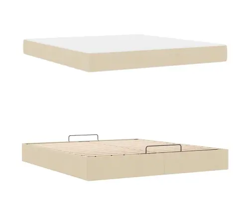 Voodiraam Madratsiga Madratsiga 2 Pcs Cream Kangas