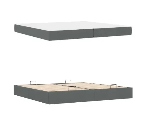 Lovos Rėmas Su Čiužiniu Su Čiužiniu 2 Pcs Blanki Pilka Audinys
