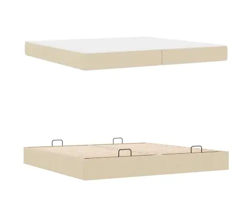 Lovos Rėmas Su Čiužiniu Su Čiužiniu 2 Pcs Kreminė Audinys