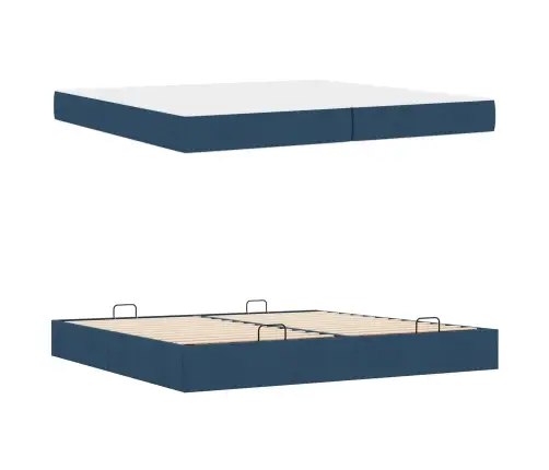 Voodiraam Madratsiga Madratsiga 2 Pcs Sinine Kangas